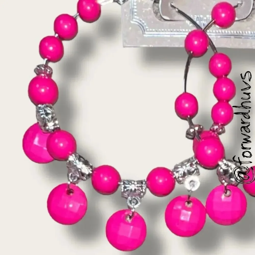 Bundle Sale 3 for $15 | Princess Accessories Pink Hoop Earrings